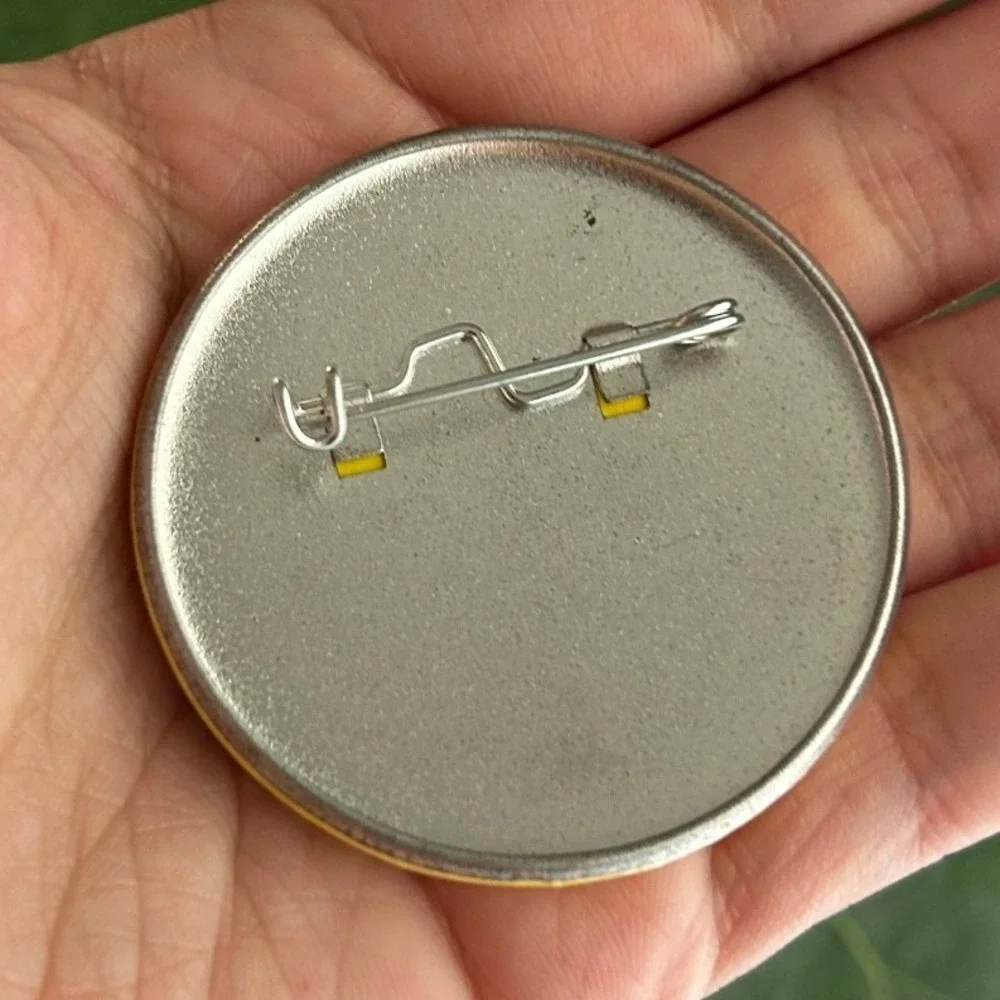 Vintage Pin Button Small Yellow Musicians Are People Sharp Symbol